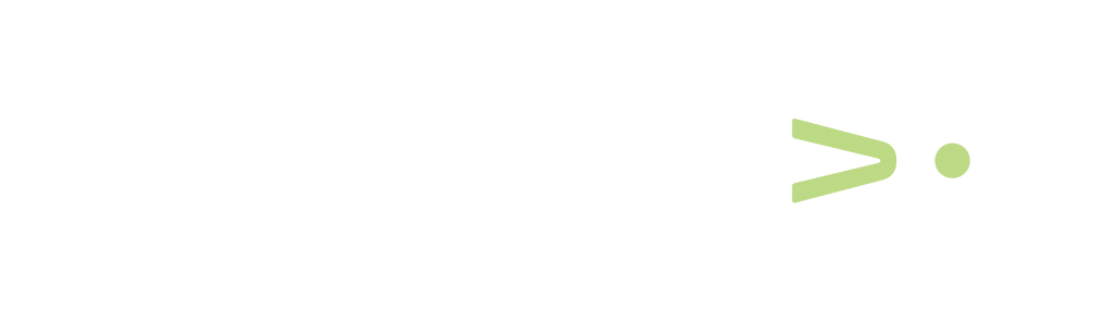 Sensative logo inverse empowered by data