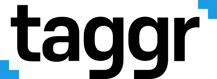 Taggr Logo Black and Teal on Light